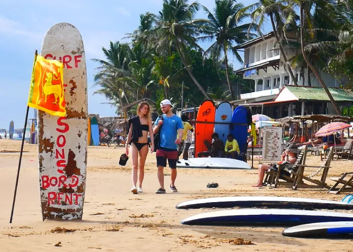 Surfing in Hikkaduwa